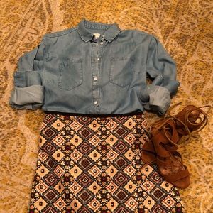 loft multi-color above knee skirt - super cute!!